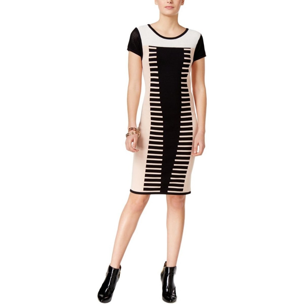 Bar III Contrast Bodycon Sweater Dress